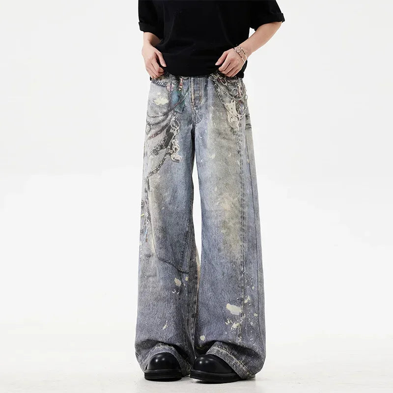 3D Chain Baggy Jean