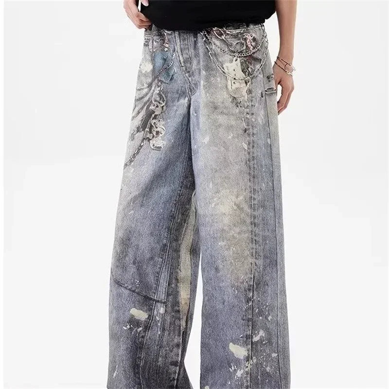 3D Chain Baggy Jean