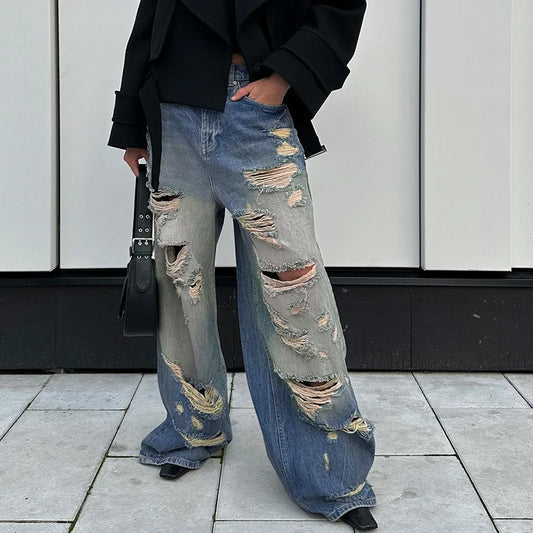 High Street  Ripped Baggy Jeans