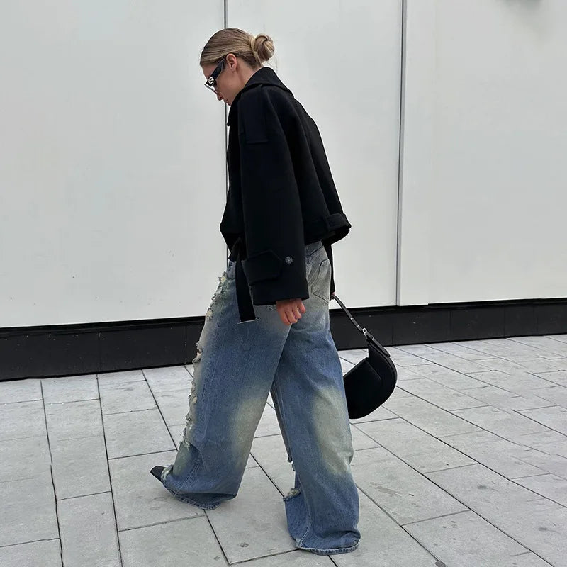 High Street  Ripped Baggy Jeans