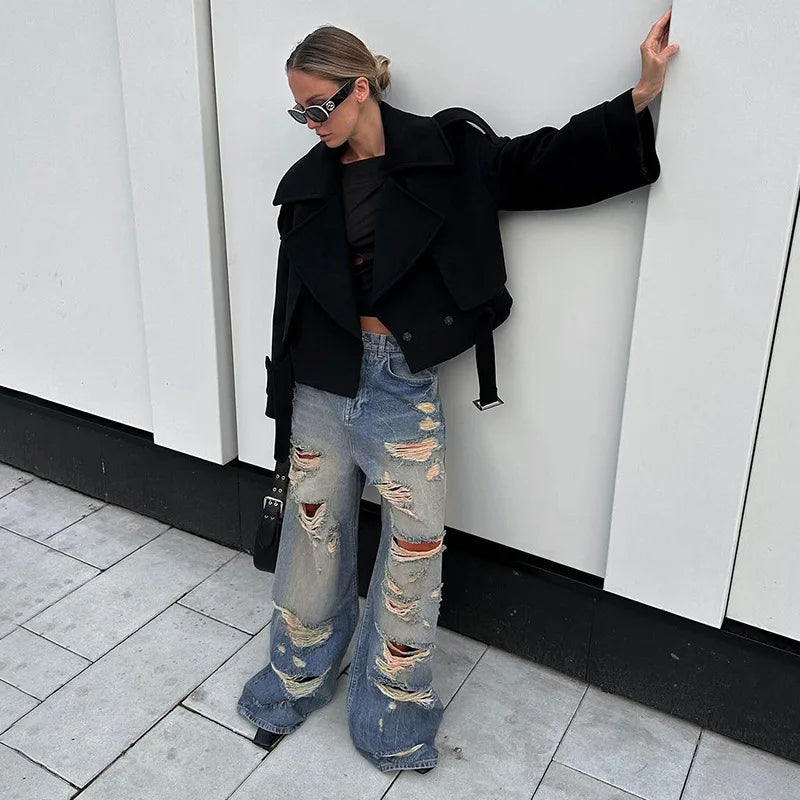 High Street  Ripped Baggy Jeans